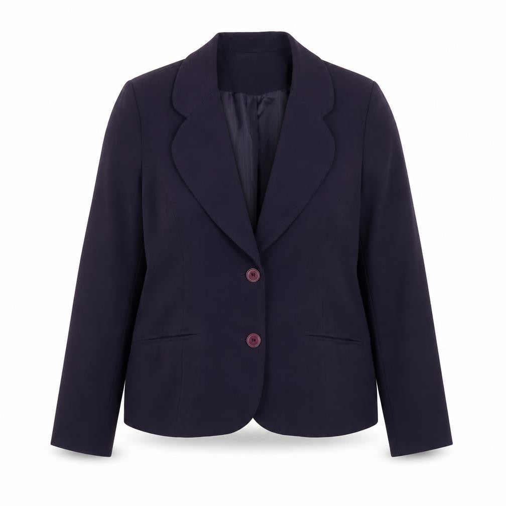 Front view of Nightingales Women's Purple Single-Breasted Blazer, size 16