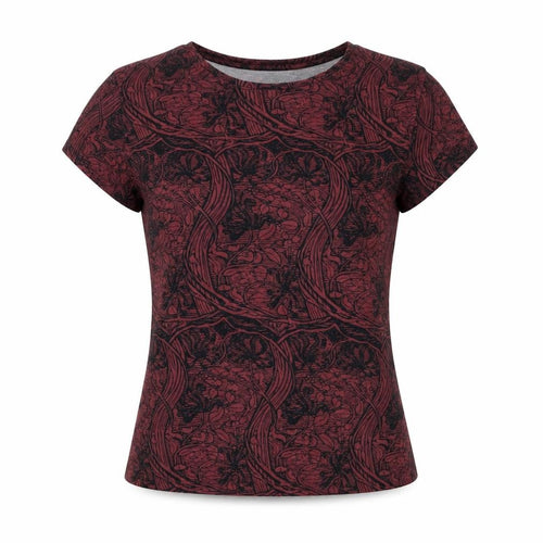 Ted Baker Women's Red Floral Jersey Cotton T-Shirt Size 10
