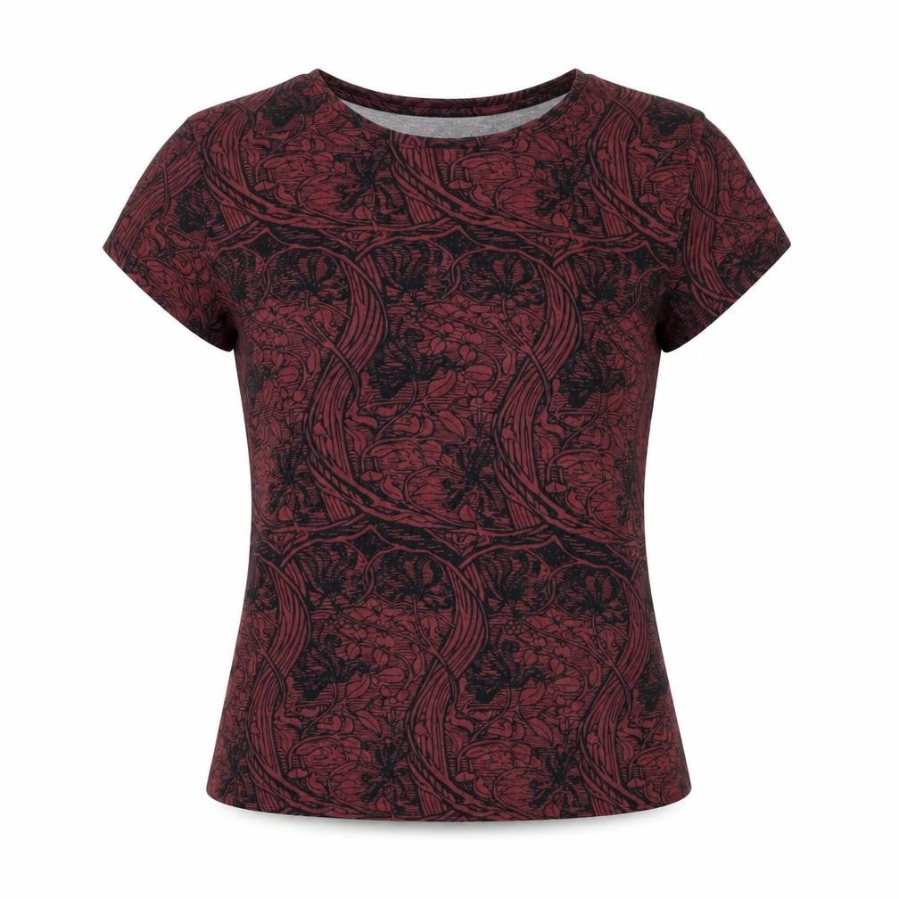 Ted Baker Women's Red Floral Jersey Cotton T-Shirt Size 10
