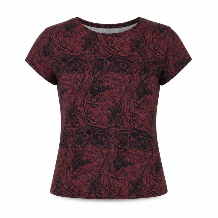 Ted Baker Women's Red Floral Jersey Cotton T-Shirt Size 10