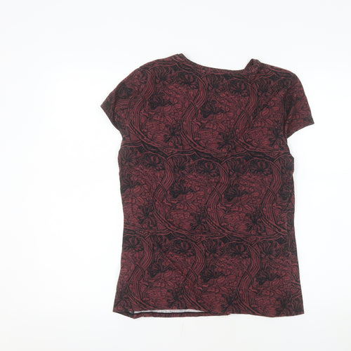 Ted Baker Women's Red Floral Jersey Cotton T-Shirt Size 10