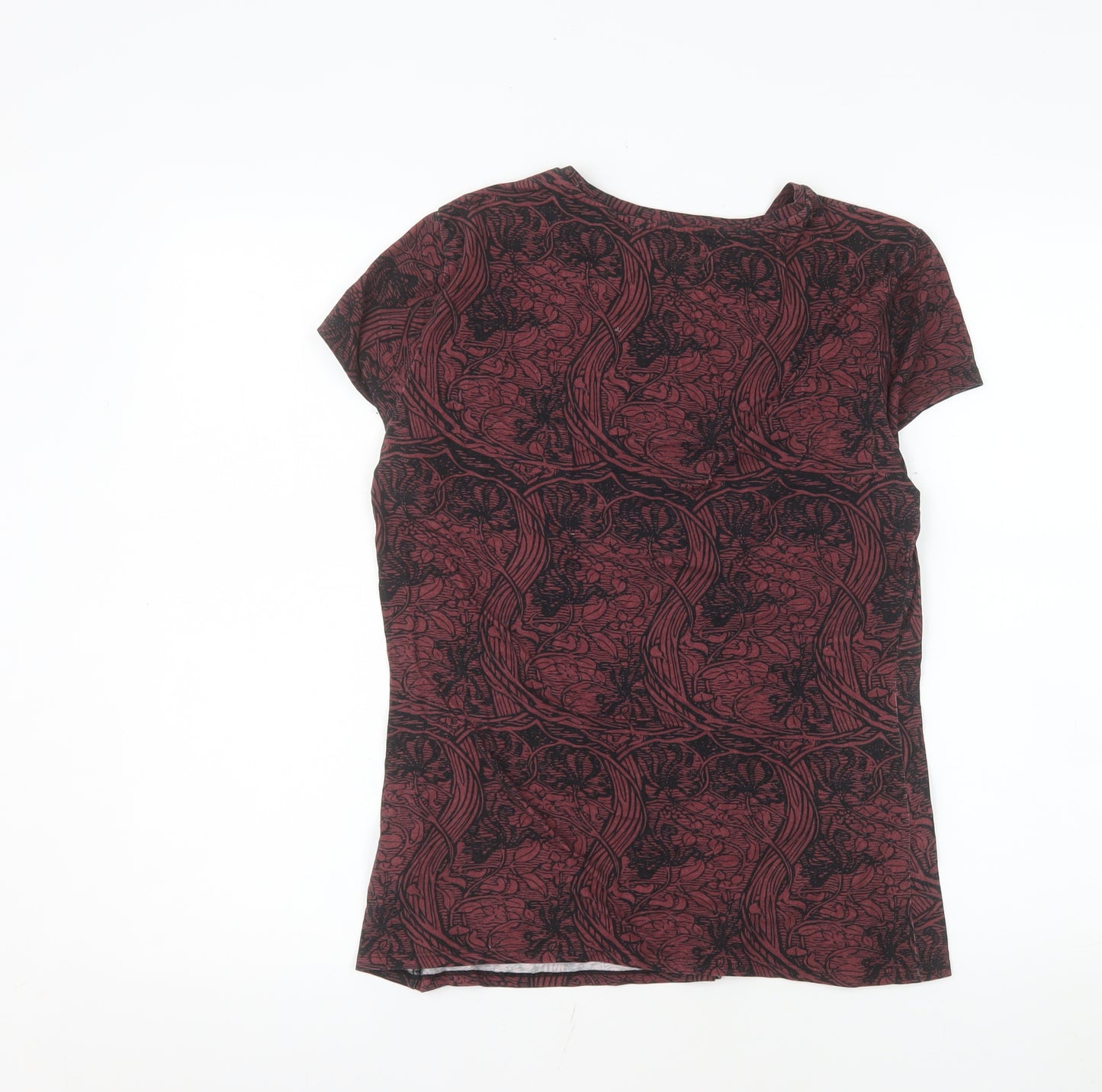 Ted Baker Women's Red Floral Jersey Cotton T-Shirt Size 10