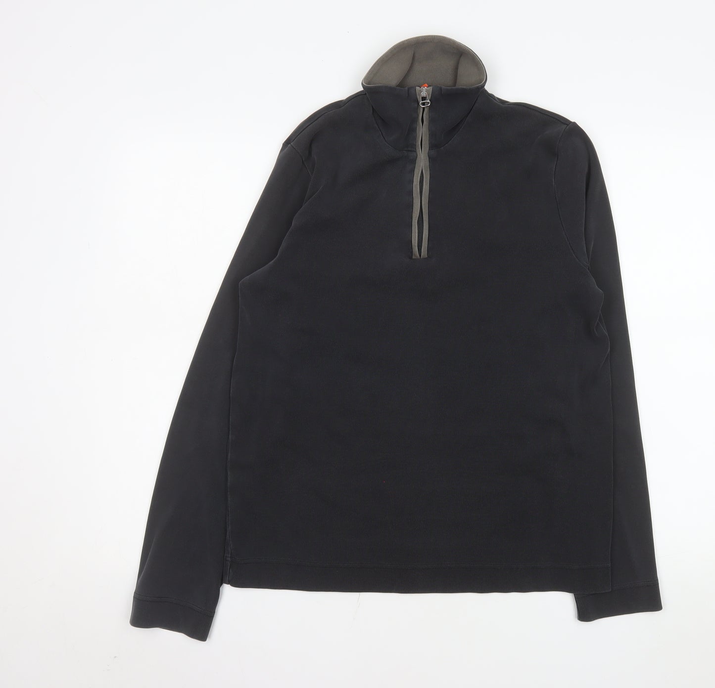 Hugo Boss Men’s Black 1/2 Zip Cotton Pullover Sweatshirt Size L