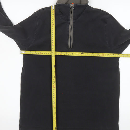Hugo Boss Men’s Black 1/2 Zip Cotton Pullover Sweatshirt Size L
