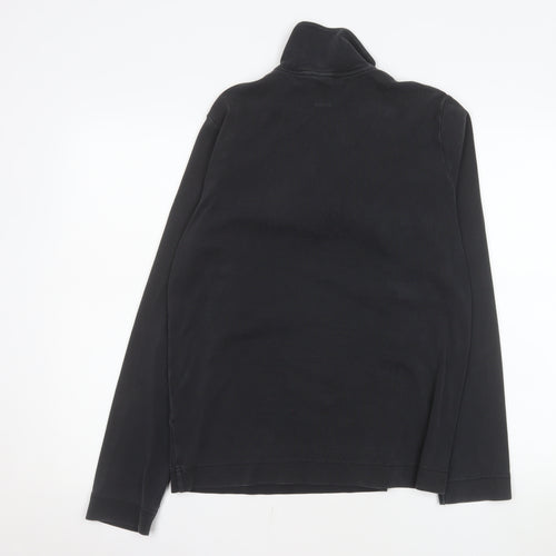 Hugo Boss Men’s Black 1/2 Zip Cotton Pullover Sweatshirt Size L