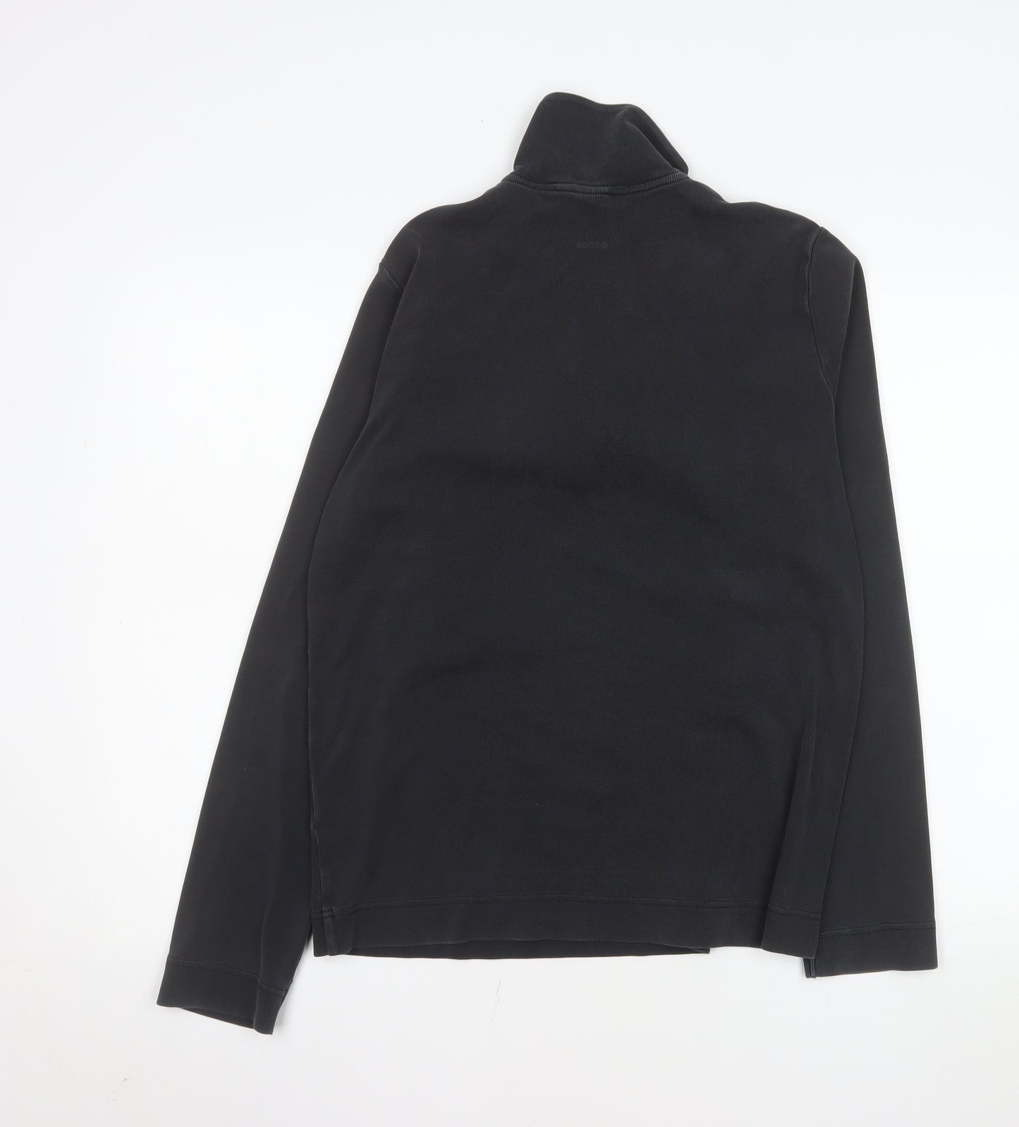 Hugo Boss Men’s Black 1/2 Zip Cotton Pullover Sweatshirt Size L