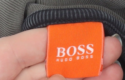 Hugo Boss Men’s Black 1/2 Zip Cotton Pullover Sweatshirt Size L