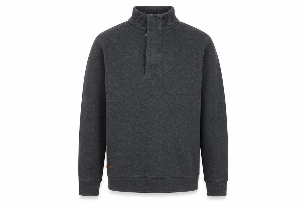 Front view of Debenhams men’s grey high neck knit pullover sweatshirt l