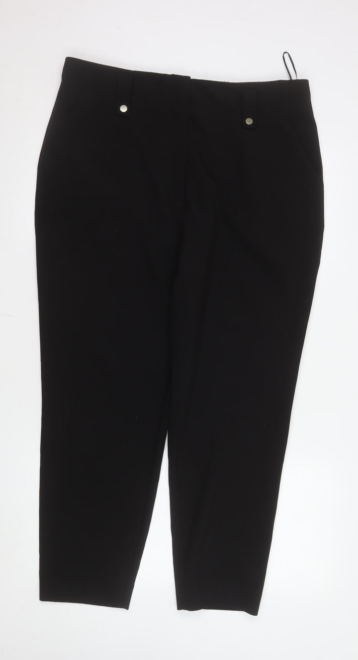 Mint Velvet Women's Black Size 16 Tapered Stretch Trousers