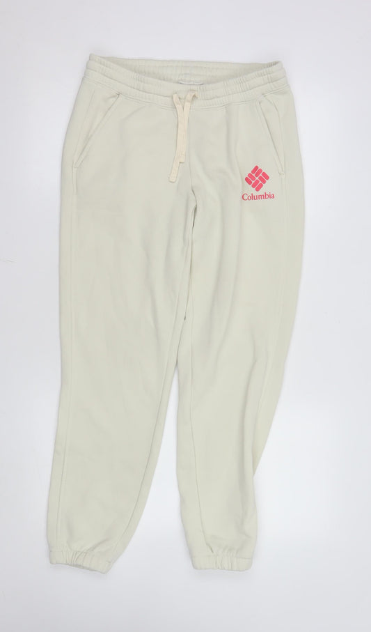 Columbia Women Beige Regular Fit Jogger Sweatpants S Cotton Blend