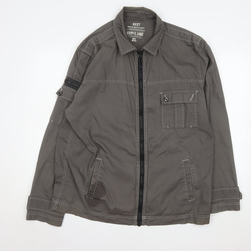 Next Men's Grey Cotton Full Zip Casual Jacket XL