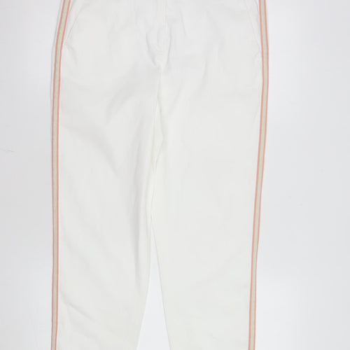 Luisa Cerano Women's White Cropped Stretch Cotton Trousers Size 10