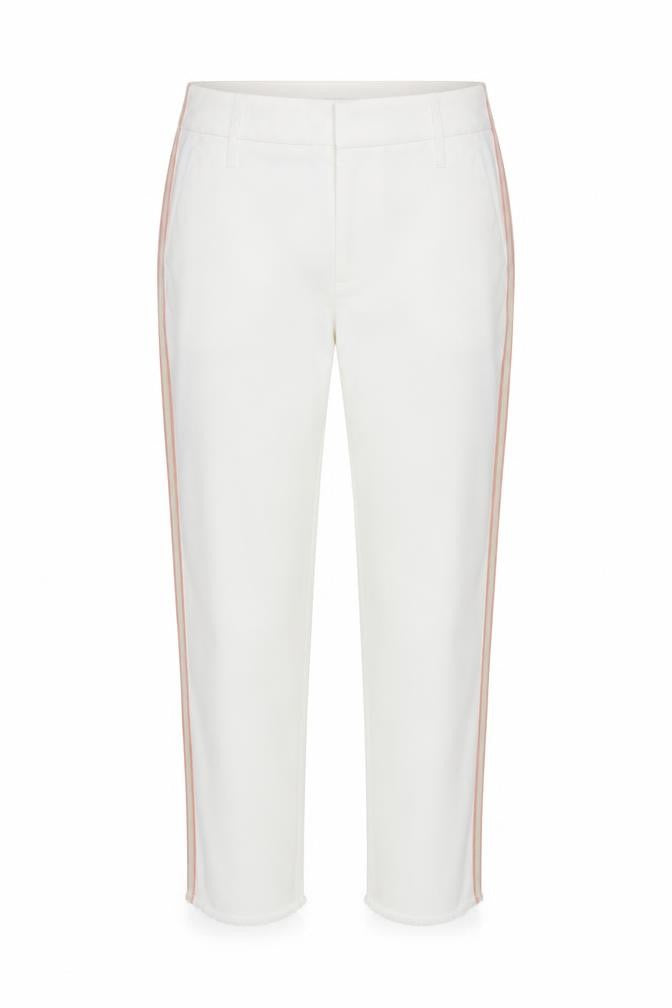 Luisa Cerano Women's White Cropped Stretch Cotton Trousers Size 10