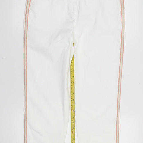 Luisa Cerano Women's White Cropped Stretch Cotton Trousers Size 10