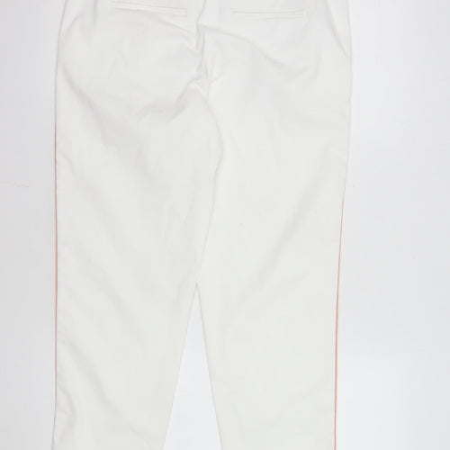 Luisa Cerano Women's White Cropped Stretch Cotton Trousers Size 10