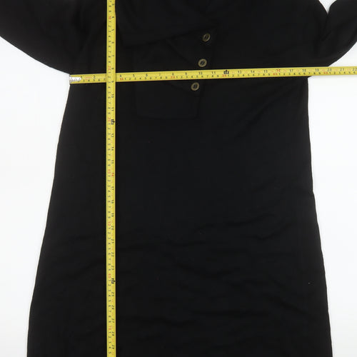 Wallis Women's Black Knit Cowl Neck Shift Dress Size L