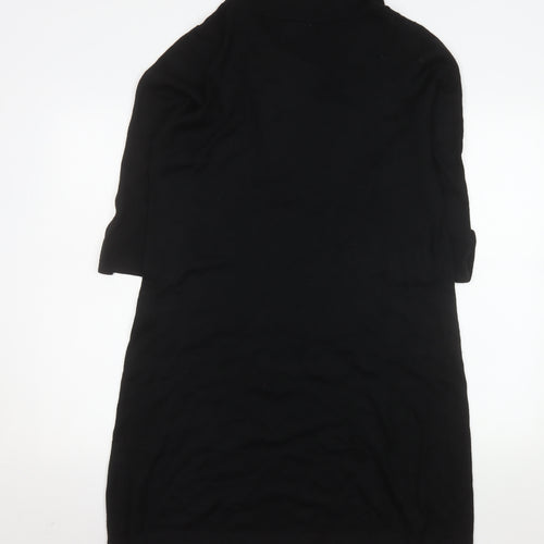 Wallis Women's Black Knit Cowl Neck Shift Dress Size L