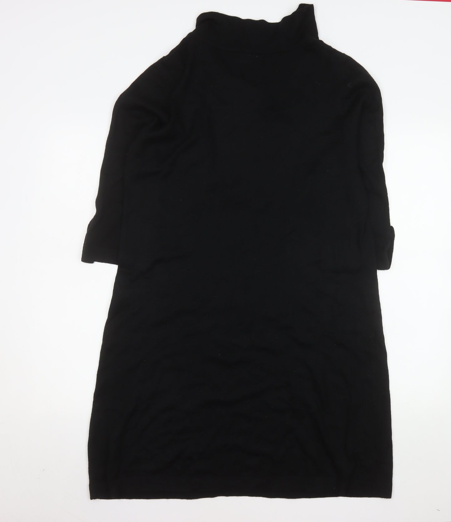 Wallis Women's Black Knit Cowl Neck Shift Dress Size L