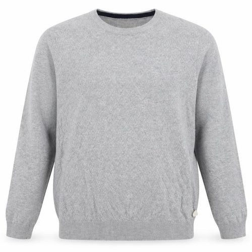 Racing Green Men's Grey Cotton Knit Crew Neck Sweatshirt L