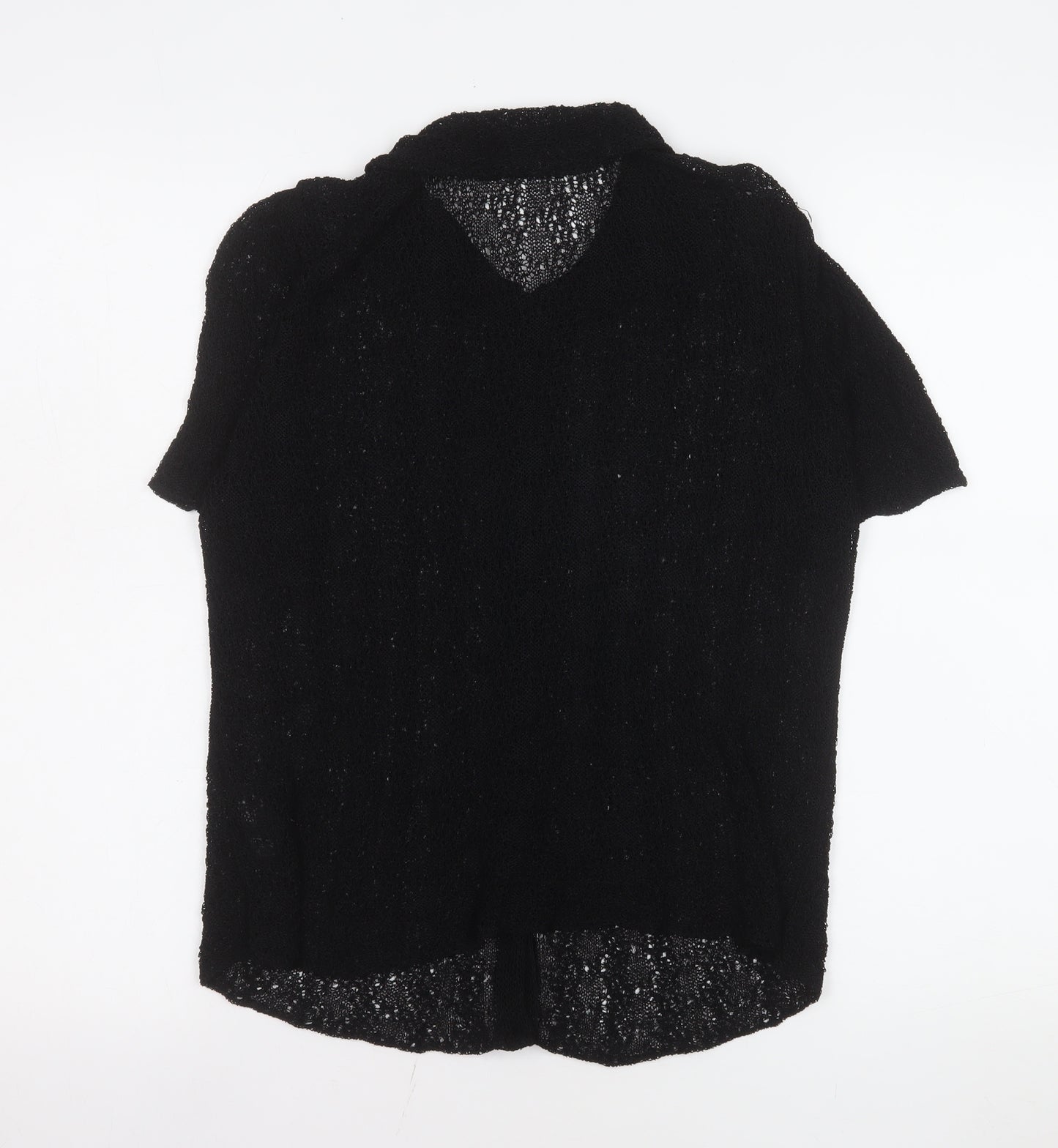 Marks and Spencer Women’s Black Viscose Knit Button-Up Top Size 12