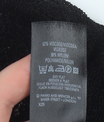 Marks and Spencer Women’s Black Viscose Knit Button-Up Top Size 12