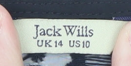 Jack Wills Women's Black Floral Lace Sleeveless Tunic Blouse UK 14