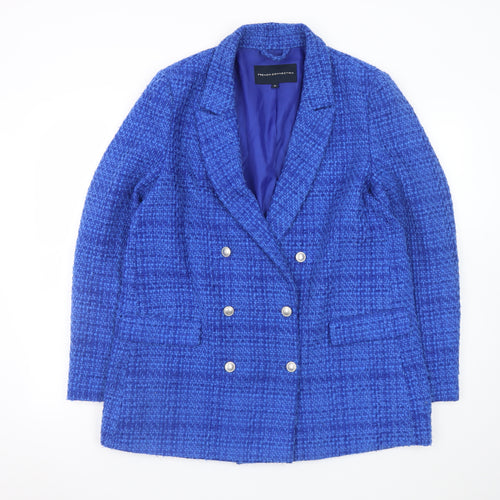 French Connection Women's Blue Tweed Blazer XL Classic Business Jacket