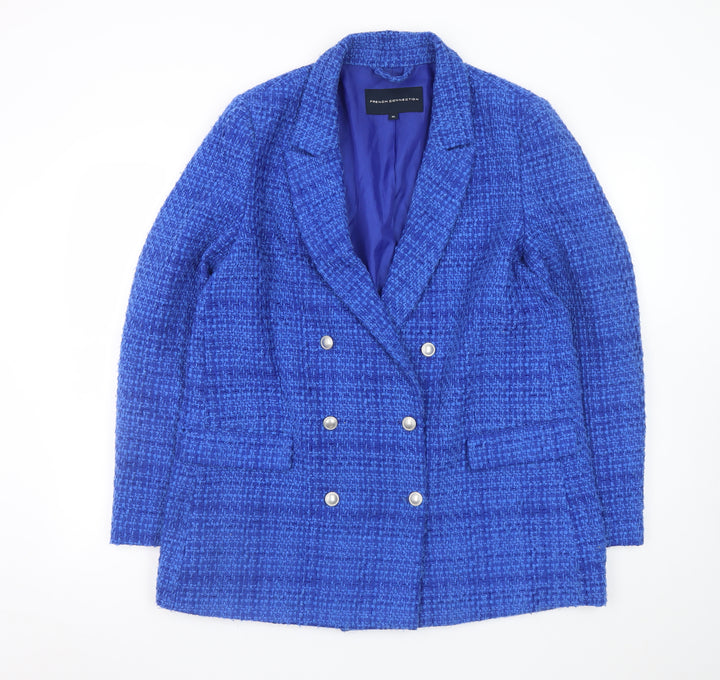 French Connection Women's Blue Tweed Blazer XL Classic Business Jacket