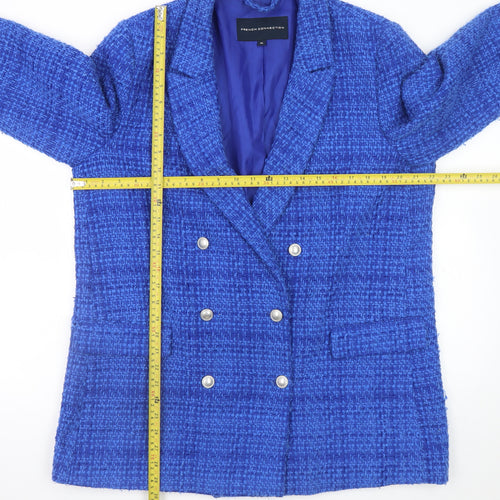 French Connection Women's Blue Tweed Blazer XL Classic Business Jacket