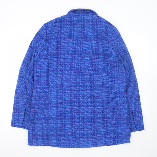 French Connection Women's Blue Tweed Blazer XL Classic Business Jacket