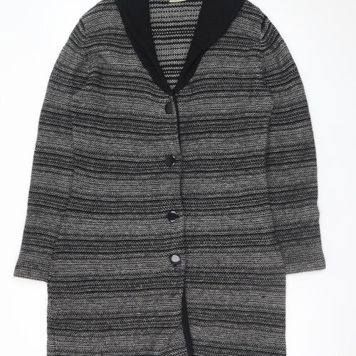 Minuet Womens Grey Wool Angora Blend Mid-Length Coatigan Size 14