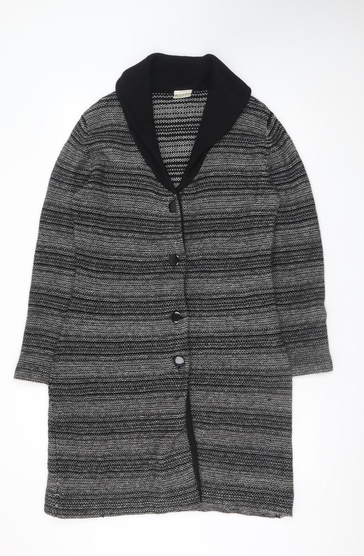 Minuet Womens Grey Wool Angora Blend Mid-Length Coatigan Size 14