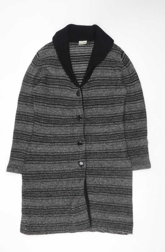 Minuet Womens Grey Wool Angora Blend Mid-Length Coatigan Size 14