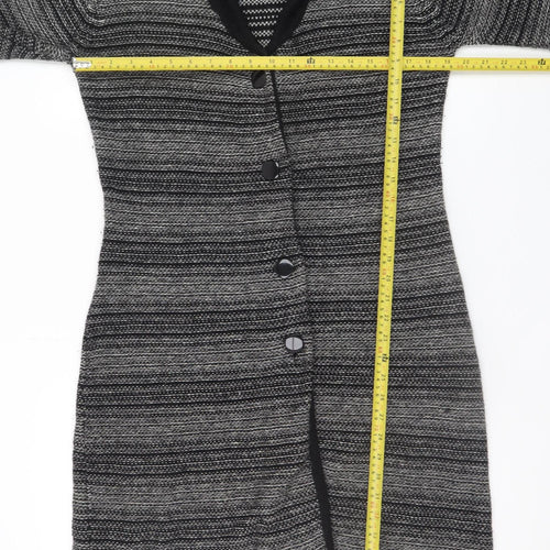 Minuet Womens Grey Wool Angora Blend Mid-Length Coatigan Size 14