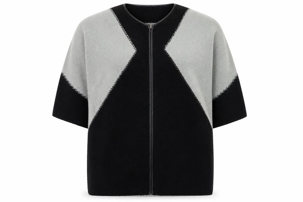 Alice Collins Women Black Grey Size 16 Full Zip Knit Jumper