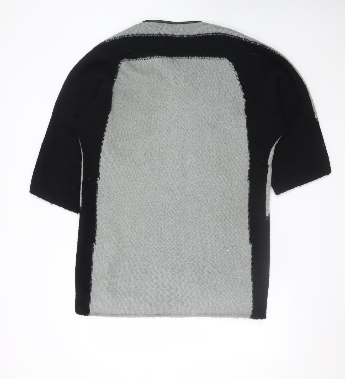 Alice Collins Women Black Grey Size 16 Full Zip Knit Jumper