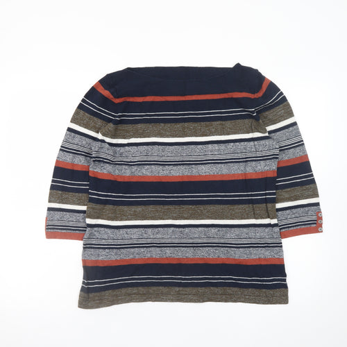 Next Women’s Multicoloured Striped Boat Neck 3/4 Sleeve Jumper Size 18