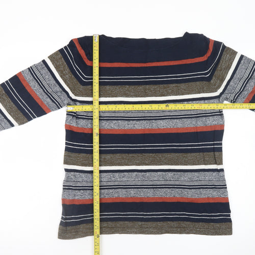 Next Women’s Multicoloured Striped Boat Neck 3/4 Sleeve Jumper Size 18