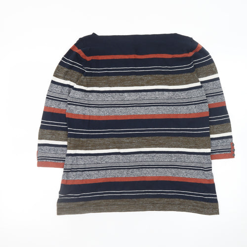 Next Women’s Multicoloured Striped Boat Neck 3/4 Sleeve Jumper Size 18