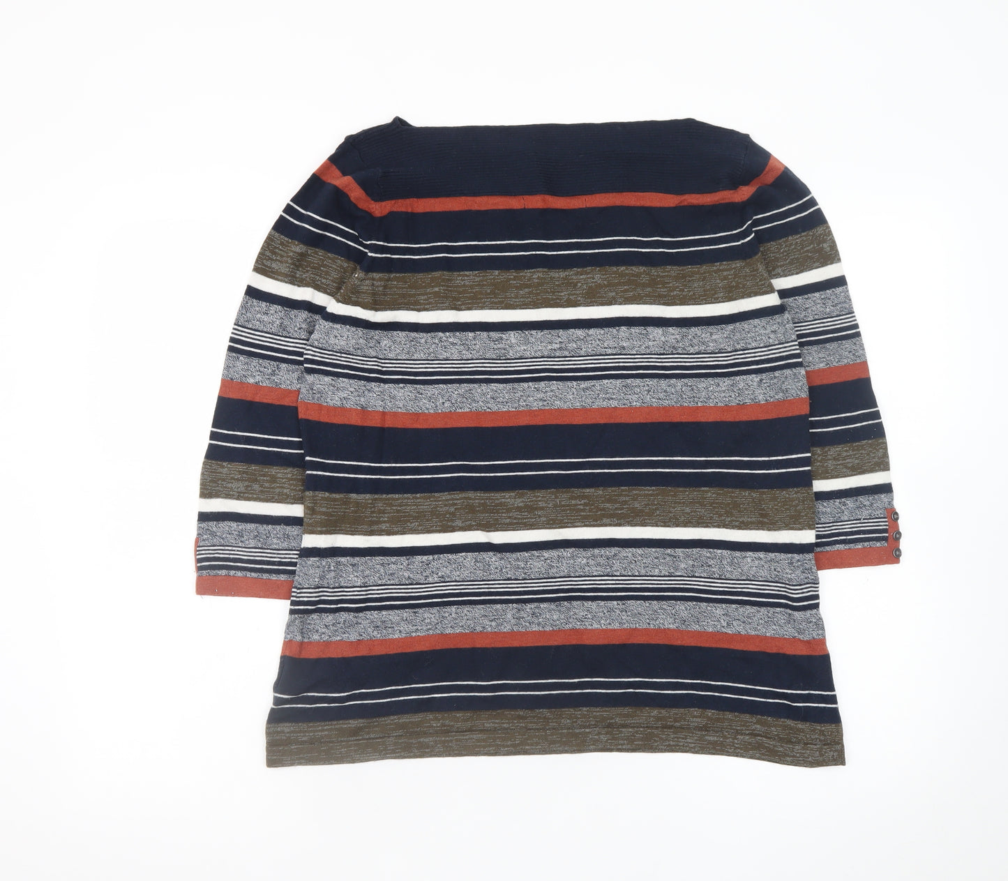 Next Women’s Multicoloured Striped Boat Neck 3/4 Sleeve Jumper Size 18