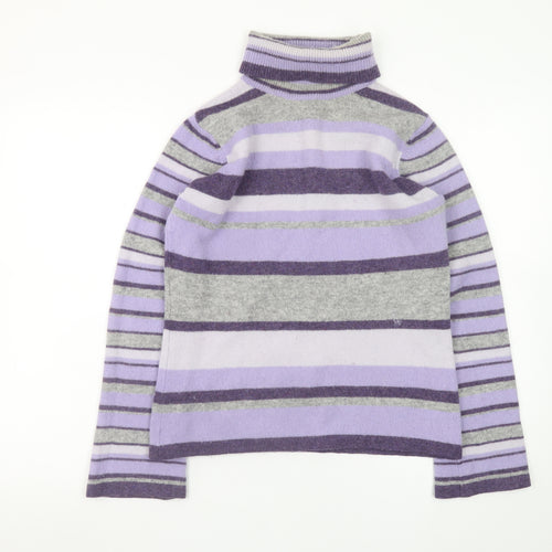 NEXT Women's Multicoloured Roll Neck Wool Jumper UK 12