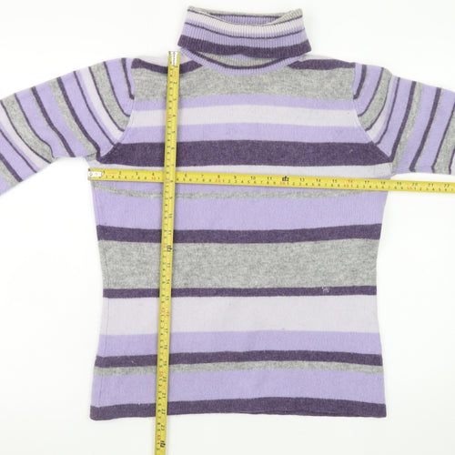 NEXT Women's Multicoloured Roll Neck Wool Jumper UK 12