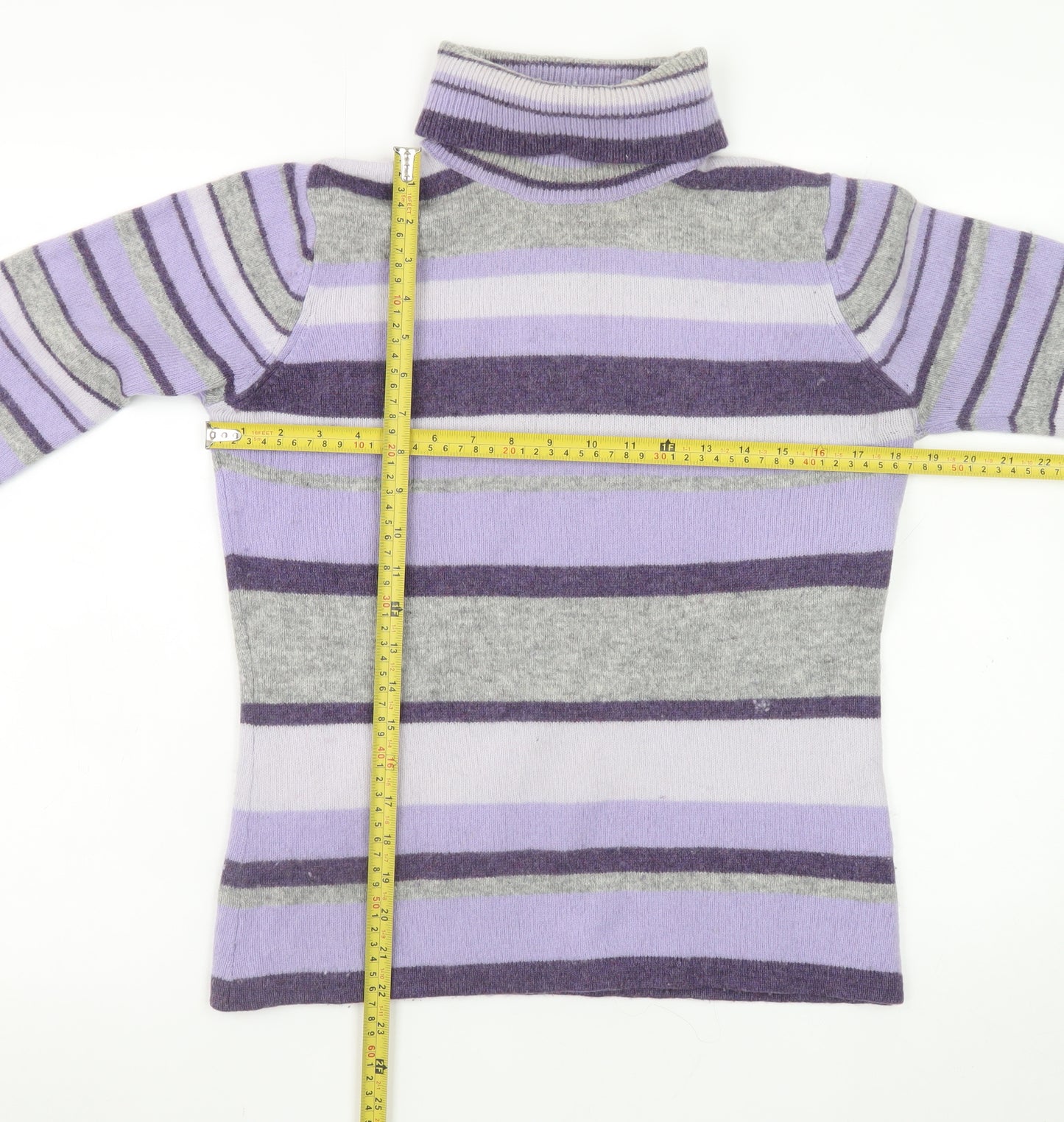 NEXT Women's Multicoloured Roll Neck Wool Jumper UK 12