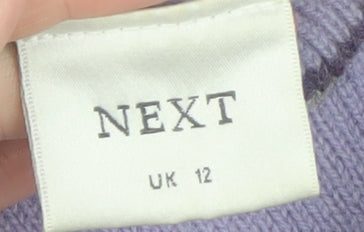 NEXT Women's Multicoloured Roll Neck Wool Jumper UK 12