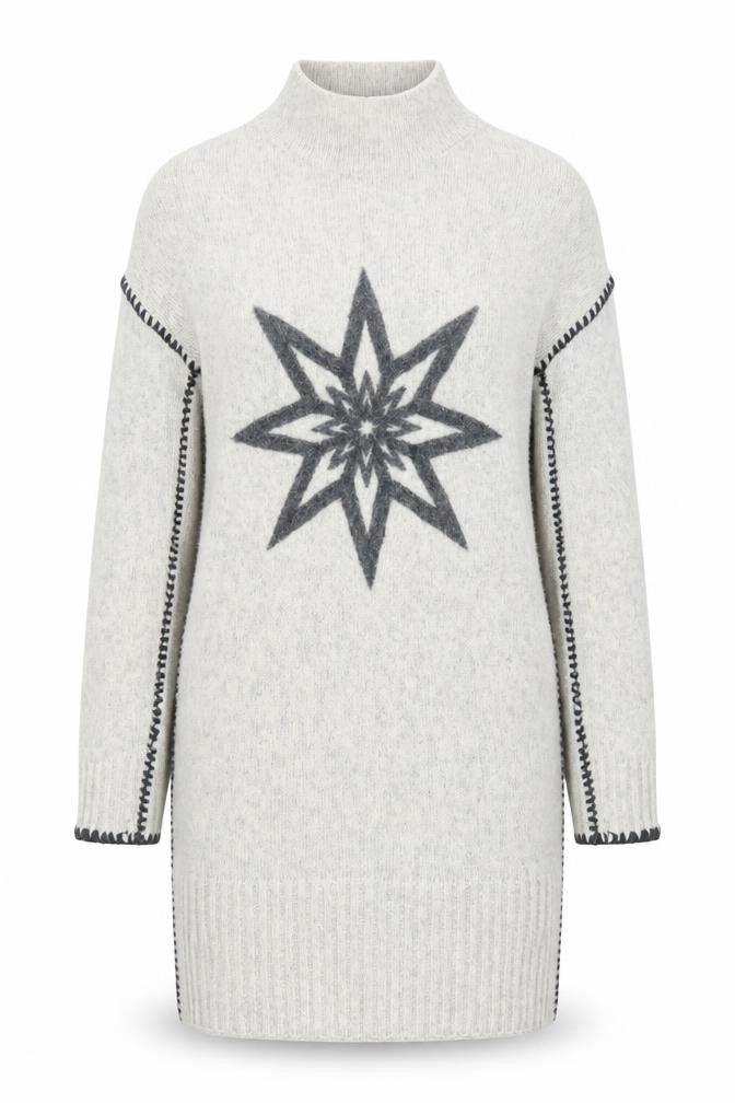 Mint Velvet Women’s Grey Wool Jumper Dress Size 8 with Zip Detail