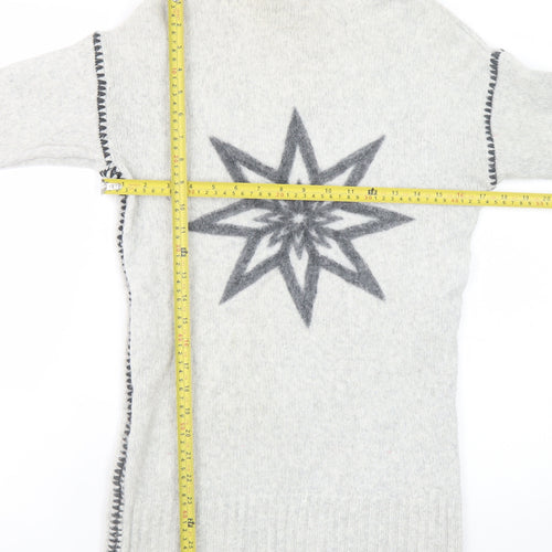 Mint Velvet Women’s Grey Wool Jumper Dress Size 8 with Zip Detail