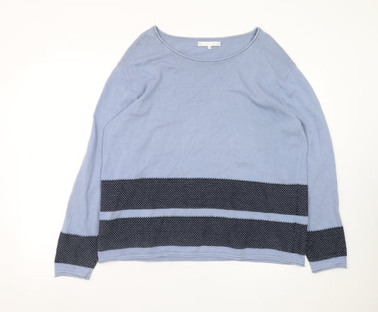 Lakeland Women Blue Jumper Size 16 Crew Neck Long Sleeve Knit
