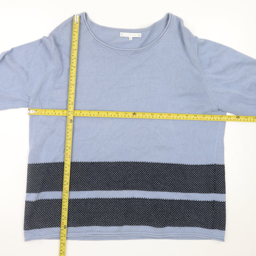 Lakeland Women Blue Jumper Size 16 Crew Neck Long Sleeve Knit