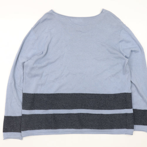 Lakeland Women Blue Jumper Size 16 Crew Neck Long Sleeve Knit