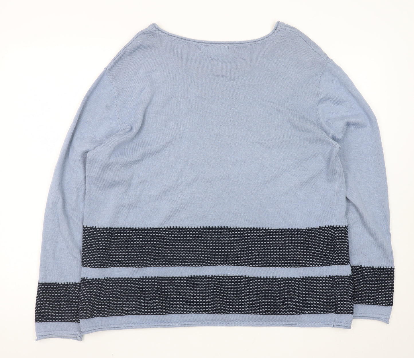 Lakeland Women Blue Jumper Size 16 Crew Neck Long Sleeve Knit